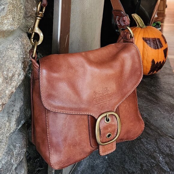 COACH J0769-11419 Bleecker Legacy Tattersall Flap Leather Shoulder Bag - Picture 8 of 16